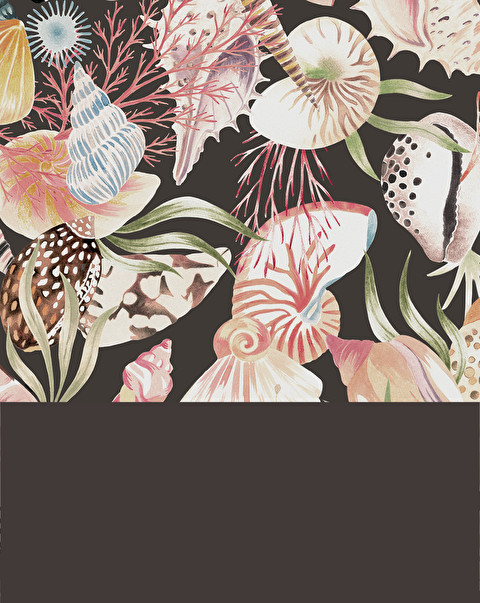 Coquillage Dark Boiserie Wallpaper - Wallpaper | Devon&Devon