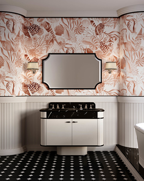Coquillage Sand Boiserie Wallpaper - Wallpaper | Devon&Devon