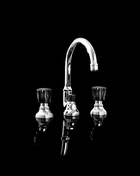 Black Morris 3 hole basin set - Taps | Devon&Devon