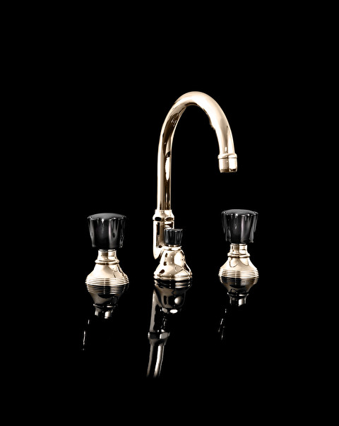 Black Morris 3 hole basin set - Taps | Devon&Devon