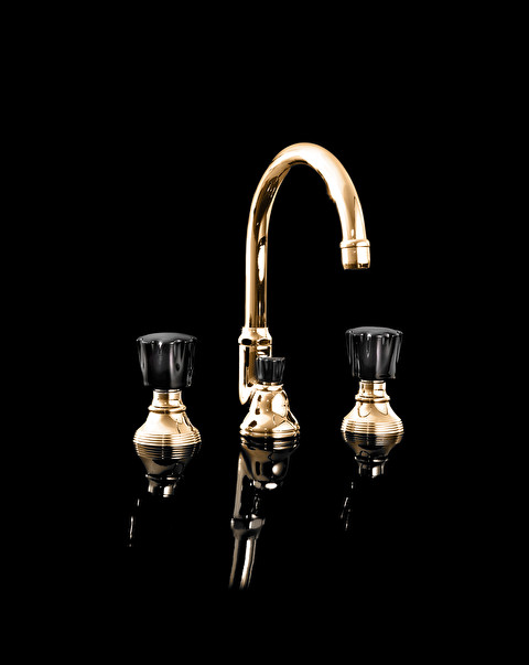 Black Morris 3 hole basin set - Taps | Devon&Devon