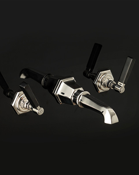 Jubilee Black Cross bath set - Shower Mixers and Shower Heads | Devon&Devon