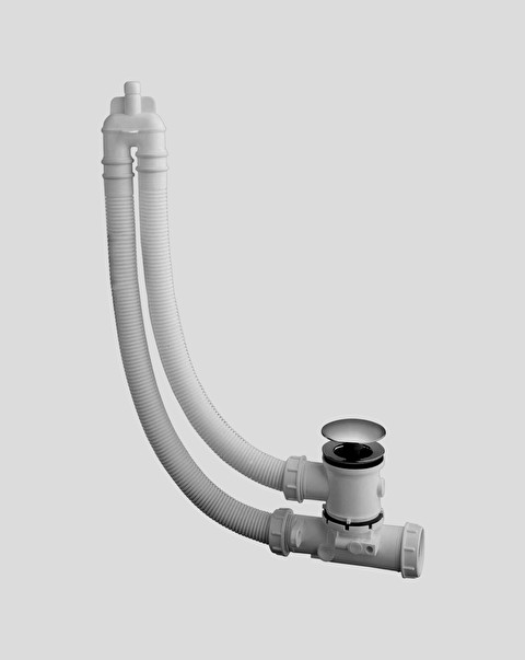 Colonna di scarico in polipropilene a vasi comunicanti con troppo pieno nascosto - Accessori vasche da bagno | Devon&Devon