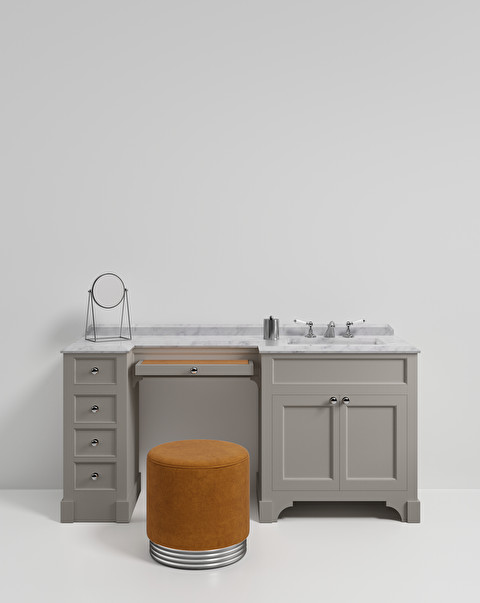 Zelda pouf with brass base - Mustard - Sofas and Poufs | Devon&Devon