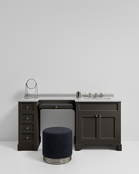 Zelda pouf with brass base - Navy - Sofas and Poufs | Devon&Devon