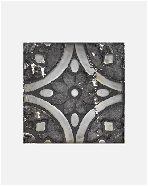 Flora Tiles Petunia Black wall covering - Flooring and Wall Coverings | Devon&Devon