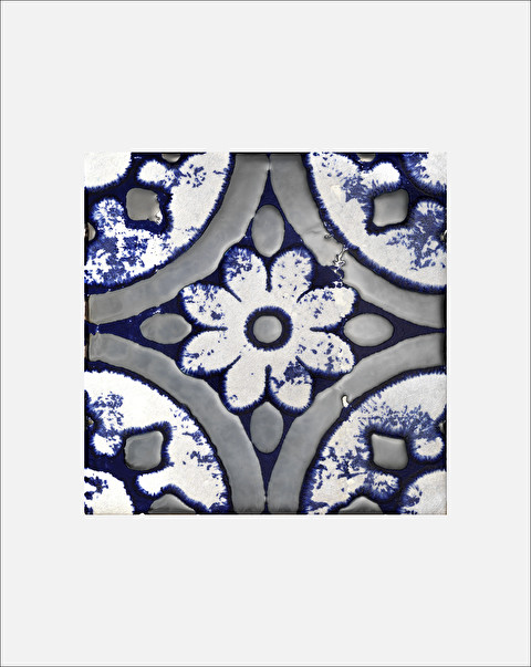 Flora Tiles Petunia Blue wall covering - Flooring and Wall Coverings | Devon&Devon