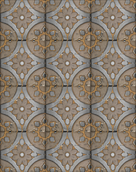 Flora Tiles Petunia Brown wall covering - Flooring and Wall Coverings | Devon&Devon