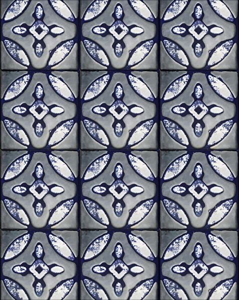 Flora Tiles Primrose Blue wall covering - Flooring and Wall Coverings | Devon&Devon