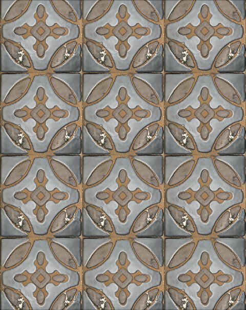 Flora Tiles Primrose Brown wall covering - Flooring and Wall Coverings | Devon&Devon