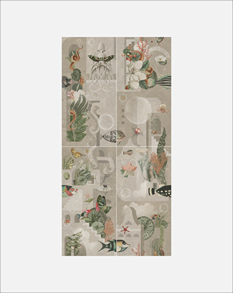 Garden Of Dreams Sepia - Decor Slabs 60x120 (4 pcs. set) - Flooring and Wall Coverings | Devon&Devon