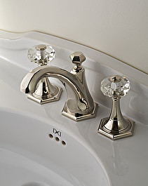 Diamond Batteria lavabo 3 fori con saltarello - Nickel Lucido