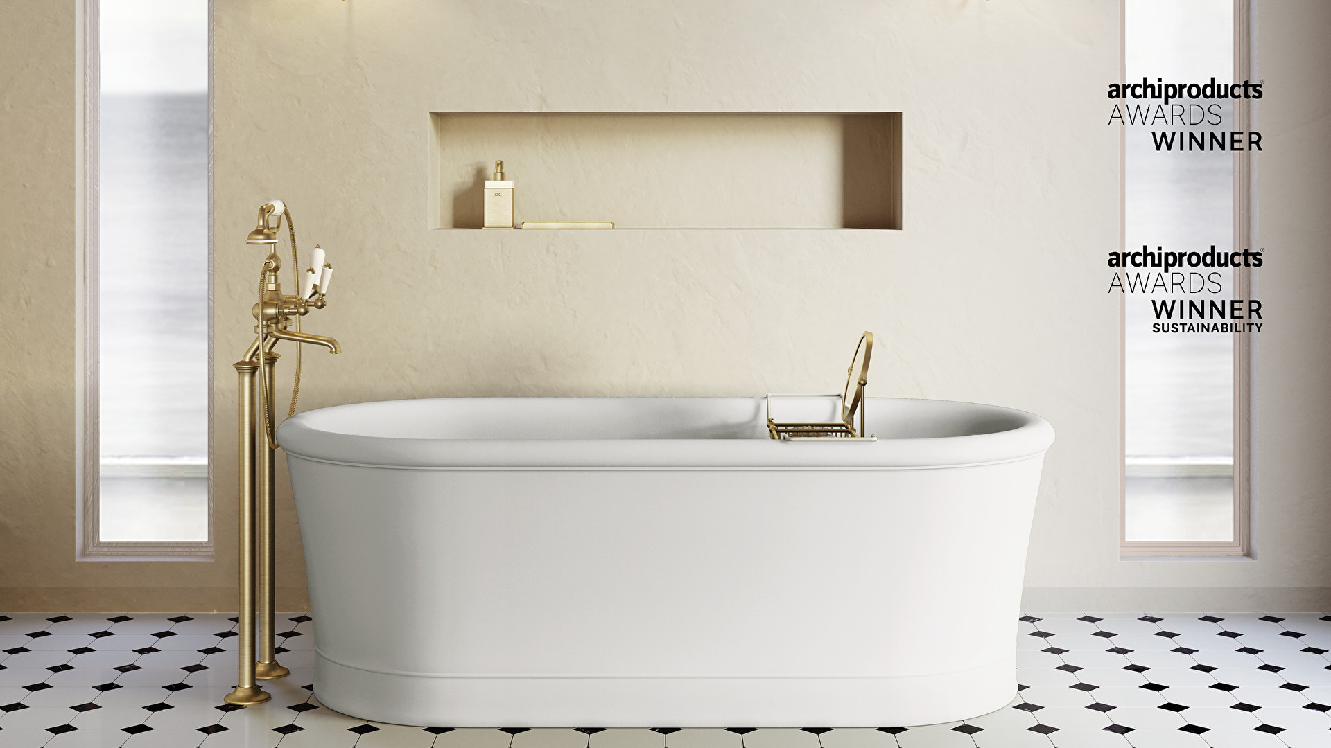 The Celine Petite White bathtub wins the Archiproducts Design Awards 2025 and the Sustainability Award 2025 - Devon&Devon